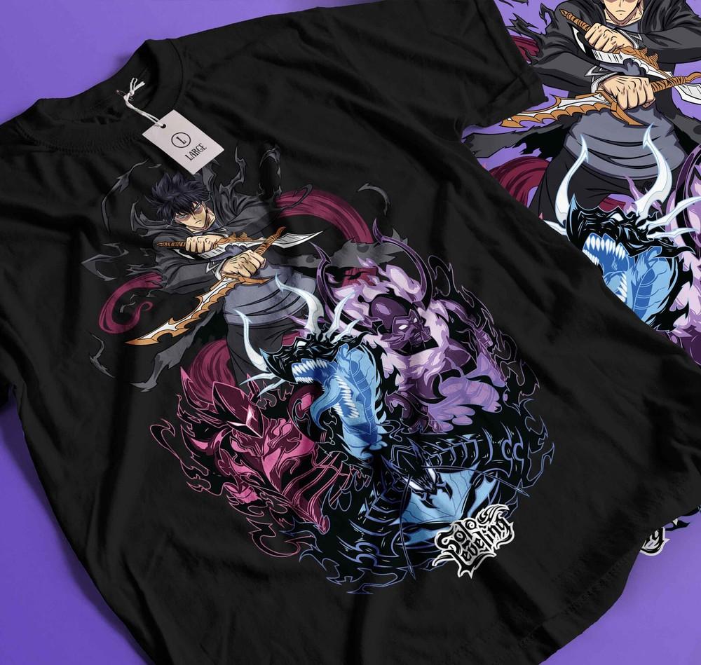 

Solo Leveling T-Shirt Sung Jinwoo Zhigang Anime Jonas Reiji Gift shirt 366 XL