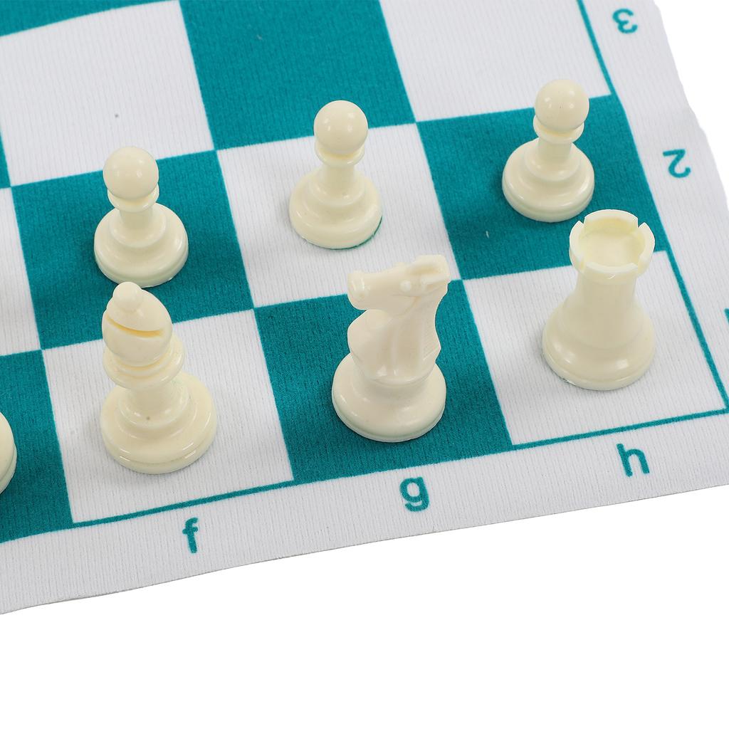 Chess Set Plastic Chess Board Set Desktop Game with 50x50cm Artificial Leather Board for Party Camping Relaxing