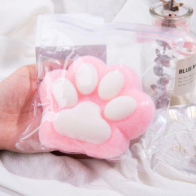 Large Crystal Clear Cat Paw Decompression Toy - Soft Rubber, Slow Rebound, Cute Squeeze Stress Relief Clay