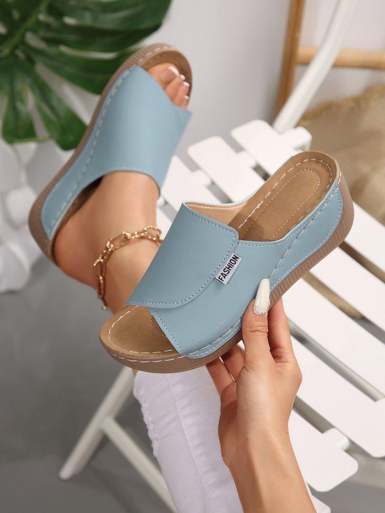 Slope Heel Slippers Fish-mouth Shoes, Flip-flops Beach Women's Shoes Flip-flops