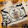 Halloween Skeleton Placemats Set of 4, 12x18 Inch Pumpkin Bats Table Mats, Washable Heat Resistant Place Mats for Kitchen