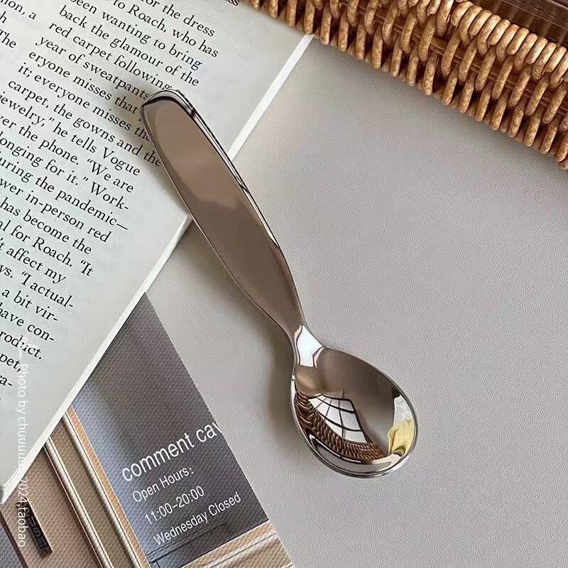 Ruhan Thickened Wide-Handle Stainless Steel Dessert & Kids Spoons