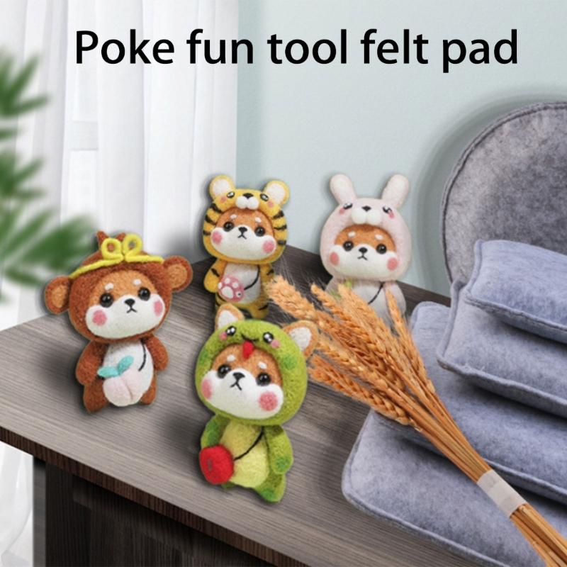 Thickened Needle Felting Pad Natural Wool Fabric Felting Mat For Adult And Hobbyists Punch Needle And Embroidery Craft