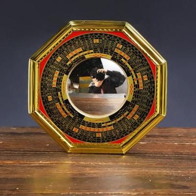 13cm 17.5cm 20.5cm Bagua Feng Shui Mirror Penh Compass Metal Frame Eight Diagrams Mirror Exquisite Concave-convex Glass Mirror