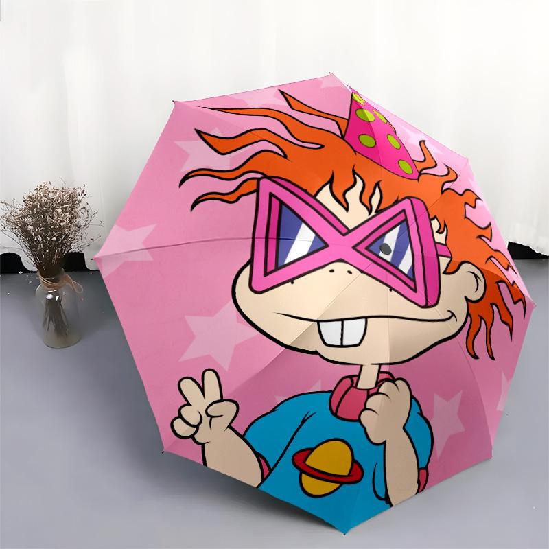 Rugrats pattern, automatic folding umbrella, portable and foldable design, 8 ribs, a Christmas or birthday gift.