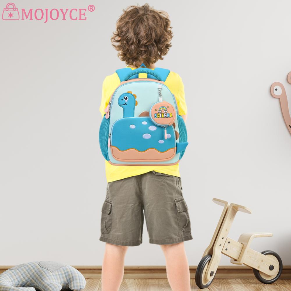 3D Dinosaur Cute Backpack Large Capacity Casual Bookbag Multi Pocket Soft Back Pad Rucksack Travel Backpack with Matching Clutch