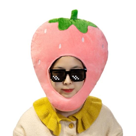 Foto clona Jasné barevné tvar ovoce jídlo Měkká plyšová pokrývka hlavy Otvor pro obličej Kostým internetové celebrity Párty rekvizita