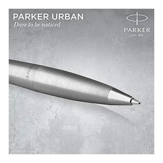 PARKER Urban Ballpoint Pen, Medium Point, Metallic CT, Twist Action, Gift Boxed, Official Product S0735900