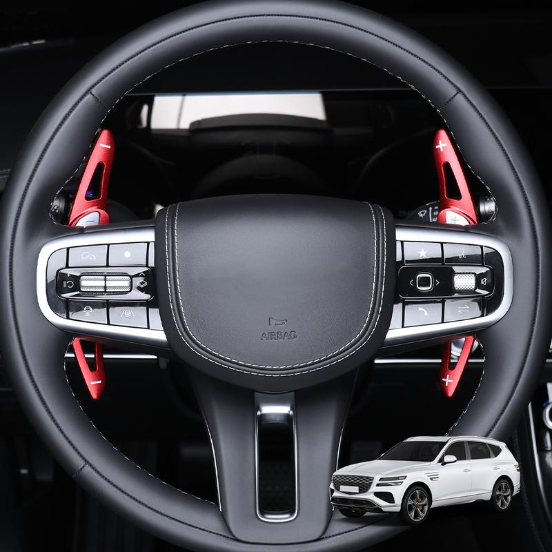 2PCS Sliver Steering Wheel Paddle Shifter Extension Trim Cover For Genesis GV80 2025 2026 Tuning Supplies Accessories