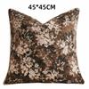 Yarn-Dyed Floral Throw Pillowcase Chenille Fabric Accent Couch Pillow  Sofa Cushion Cover