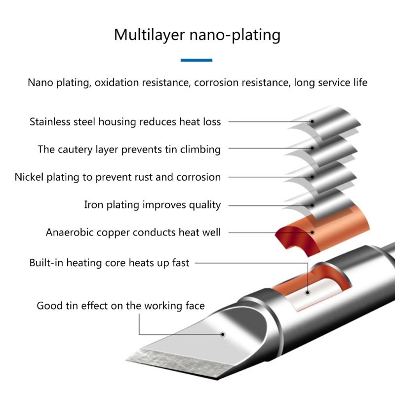 Lead-free C210 Soldering Tip, for JBC C210 T210 T26 T26D S21 Welding Tip- Fast Heating C210-I/IS/K Head-for SMD Welding