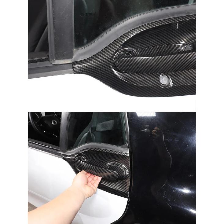 For Mercedes Smart Fortwo Forfour 453 2016-2021 Carbon fiber Car Accessories Exterior Door Handle+Door Bowl Cover Trim Frame
