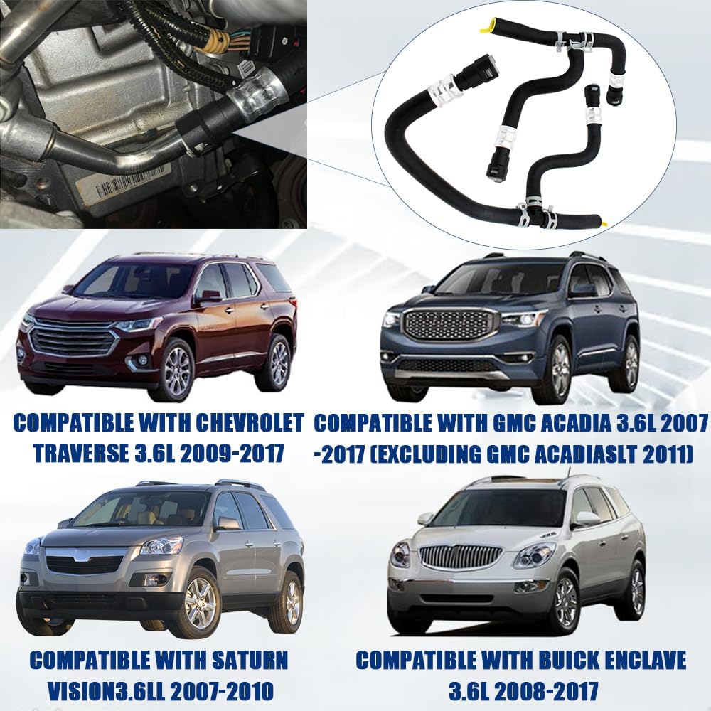 Engine Heater Hose Assembly Compatible With Chevrolet Traverse Saturn Vision Buick Enclave GMC Acadia 2007-2017 Supply And Return Hose 20765678