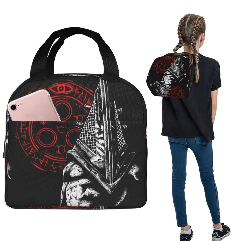 Chain Link And Fog Silent Hill Game Insulated Lunch Bag for Women Kids Portable Food Boxes Thermal Lunch Box Tote