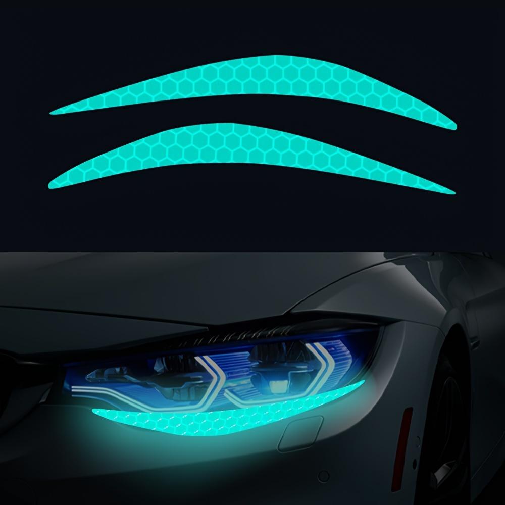 2 ks/1 pár autosvětlometů reflexní obočí samolepky na auto přední světlo dekorace noční jízdy bezpečnost varování příslušenství