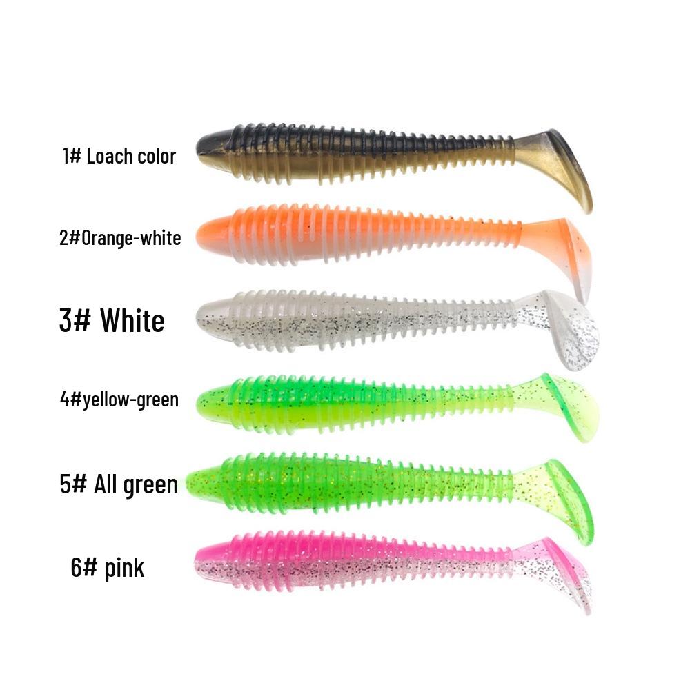 

Spiral Tail Soft Bait for Bass & Mandarin Fish - Strong T-Tail Attractant 5# All Green