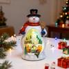 Lighted Snowman Ornaments, Battery Powered LED Tabletop Decor for Christmas Tree & Mantel, Warm White Holiday Centerpiece