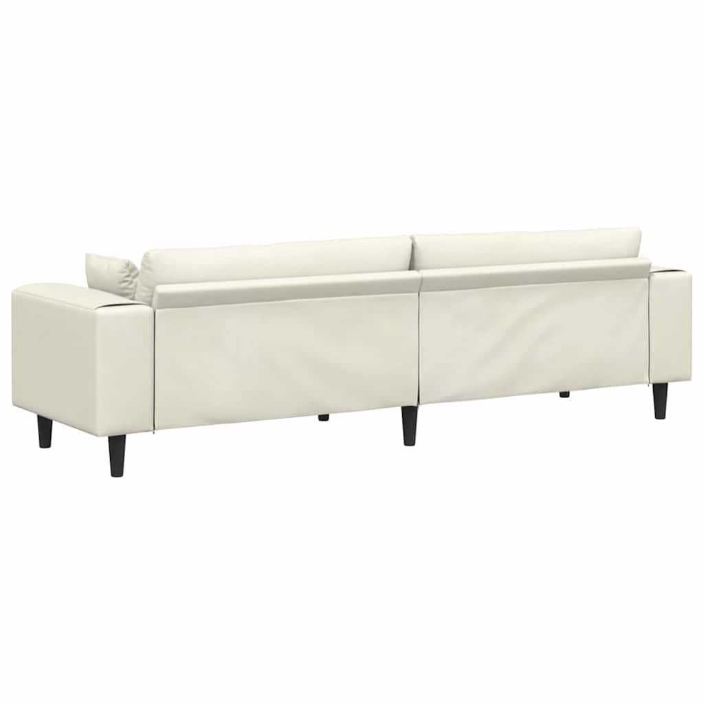 Cream Sofa 250 x 77 x 76 cm Velvet