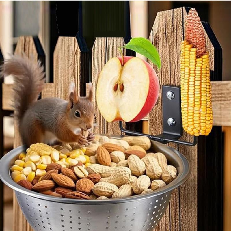 Heavy Duty Squirrels Feeder Bracket Wall Mounted Rings Design Easy Installation Backyard Decoration Feeder Bracket