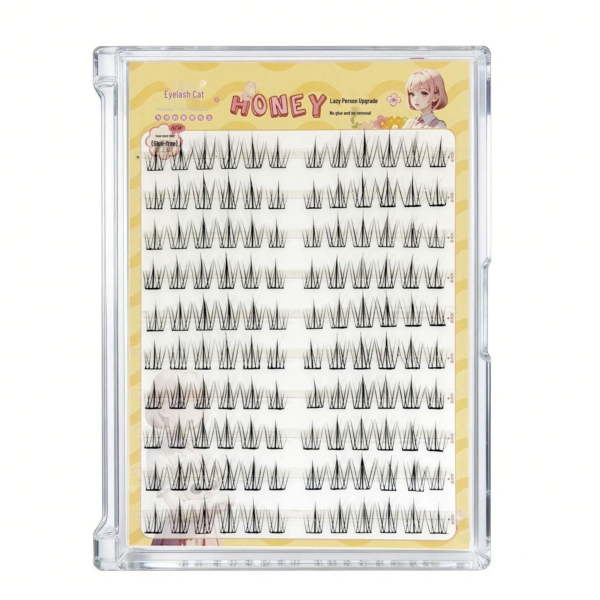 120 Cluster Glue-Free Soft Begonia False Eyelashes - Korean Style