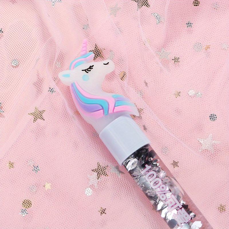 1pc Glitter Sequin Various Cartoon Styles Comfortable Grip Stationery School Office Supplies Student Prize Gift Writing Tools Holiday Gift Novelty Sta
