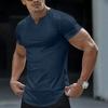 T-shirt da uomo a maniche corte con scollo a V Casual Slim Fit Basic Top Morbido Comodo Leggero