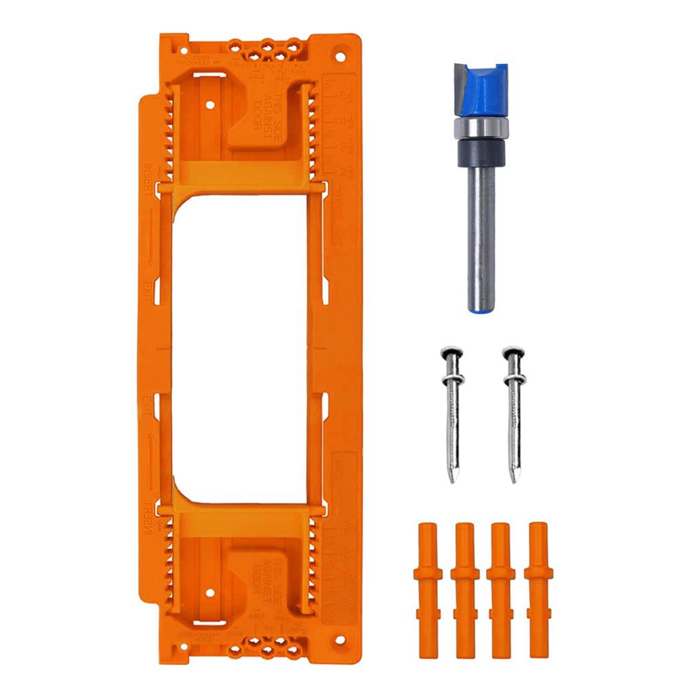 

Door Hinge Router Template Set Door Lock Hinge Mortising Jig Kit Adjustable For Door Installation Accessories помаранчевий