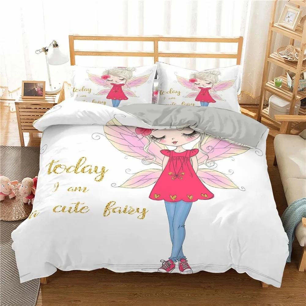 Beautiful Fairy Butterfly Duvet Cover Set Fantasy Butterfly Bedding Set Luxury Quilt Cover For Girls Woman Gifts King Bedspread