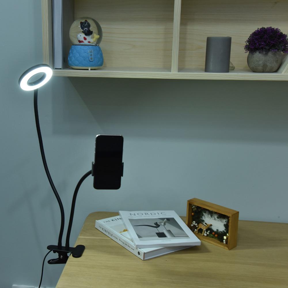 6W Selfie Ring Light Adjustable Angle Desk Lamp Portable Ring Light  Reading