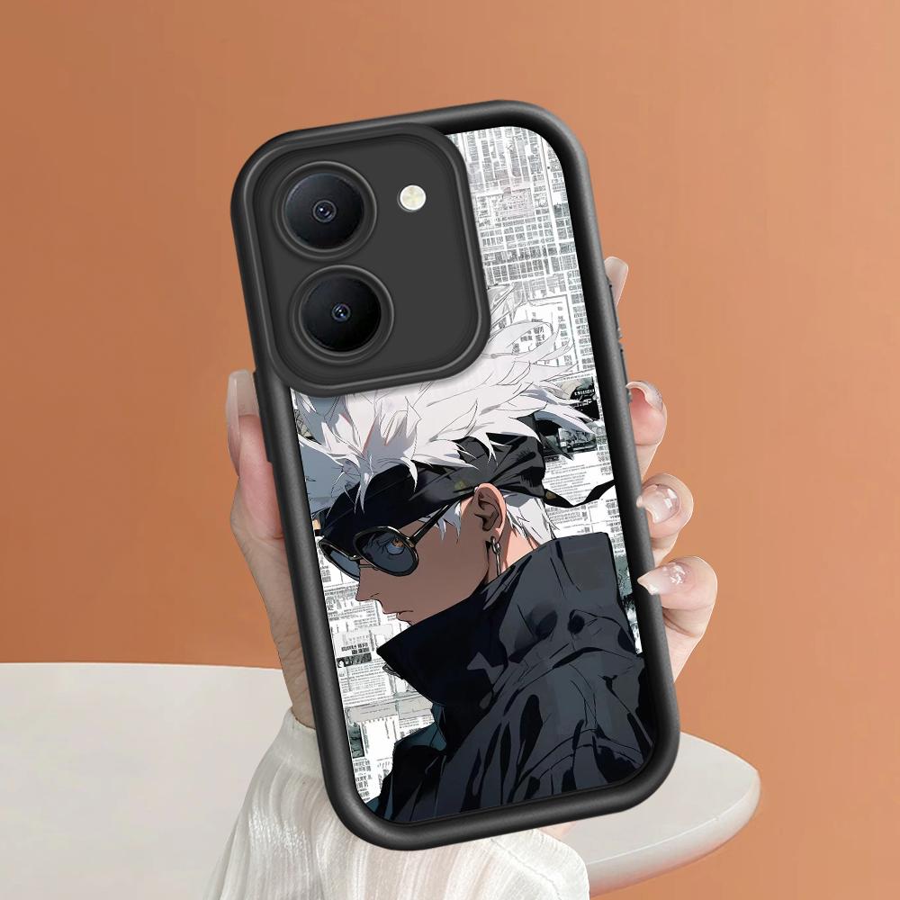 Weiche Silikon-Quadratleitern-Cartoon-Muster Vollständiger Kameraschutz Stoßfeste Hülle für iPhone Infinix Tecno Vivo