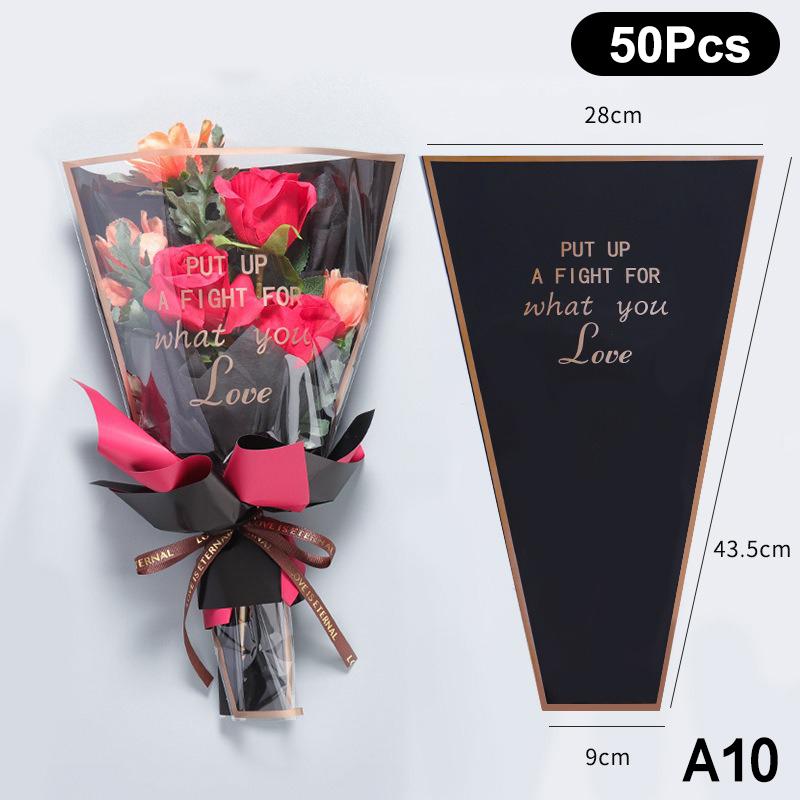 20/30/50Pcs Colorful Flower Wrappers Transparent Bag For Bouquet Flower Wrapper Waterproof Diy Gift Flower Decoration