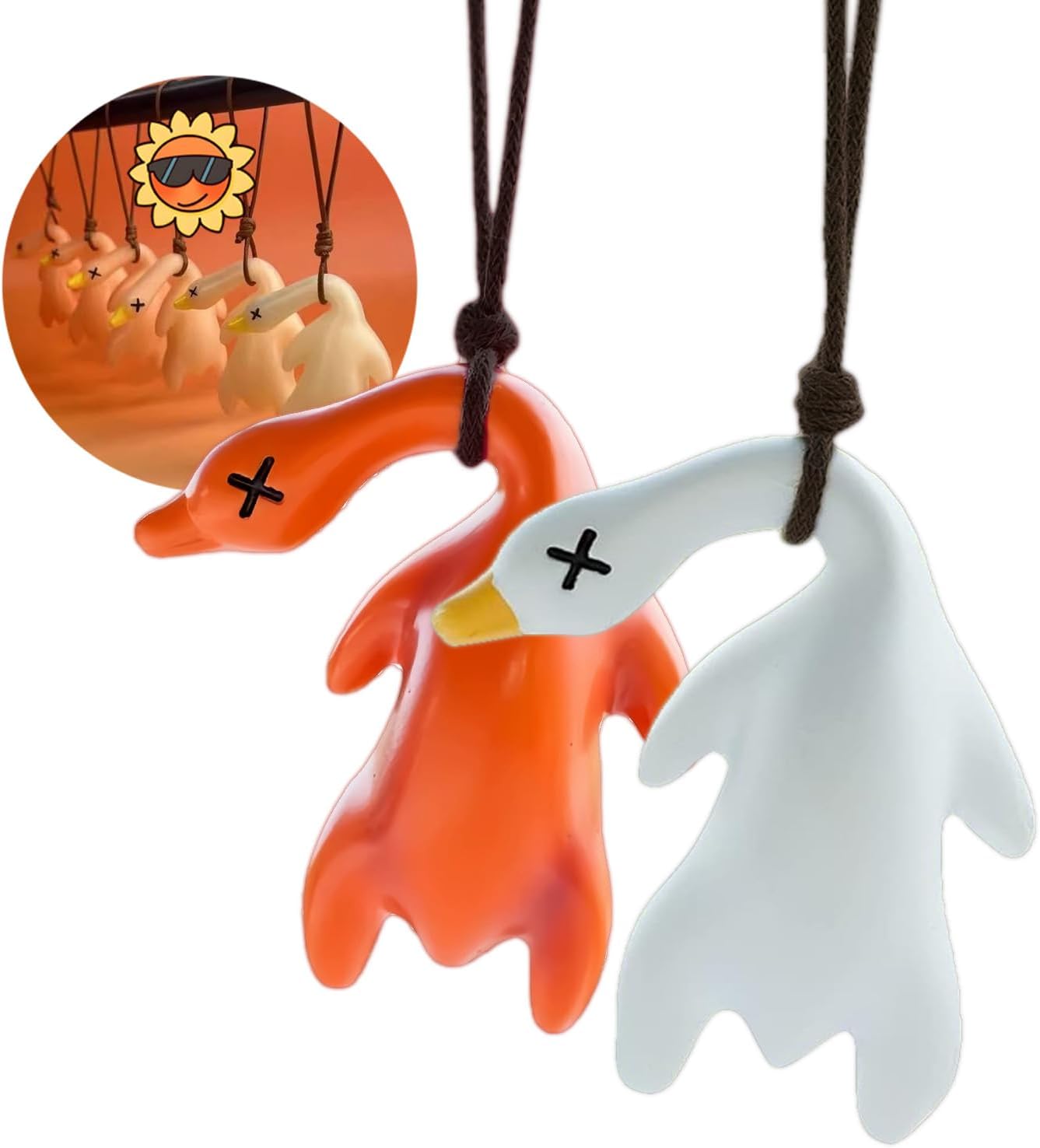 

UV Color-Changing Duck Car Pendant, Ultraviolet Discoloration Duck Rearview Mirror Hanging Decoration, Creative Roast Duck Car Interior Ornament 1PC