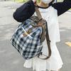 Plaid Travel Backpack Student Schoolbag Class Commuter Backpack