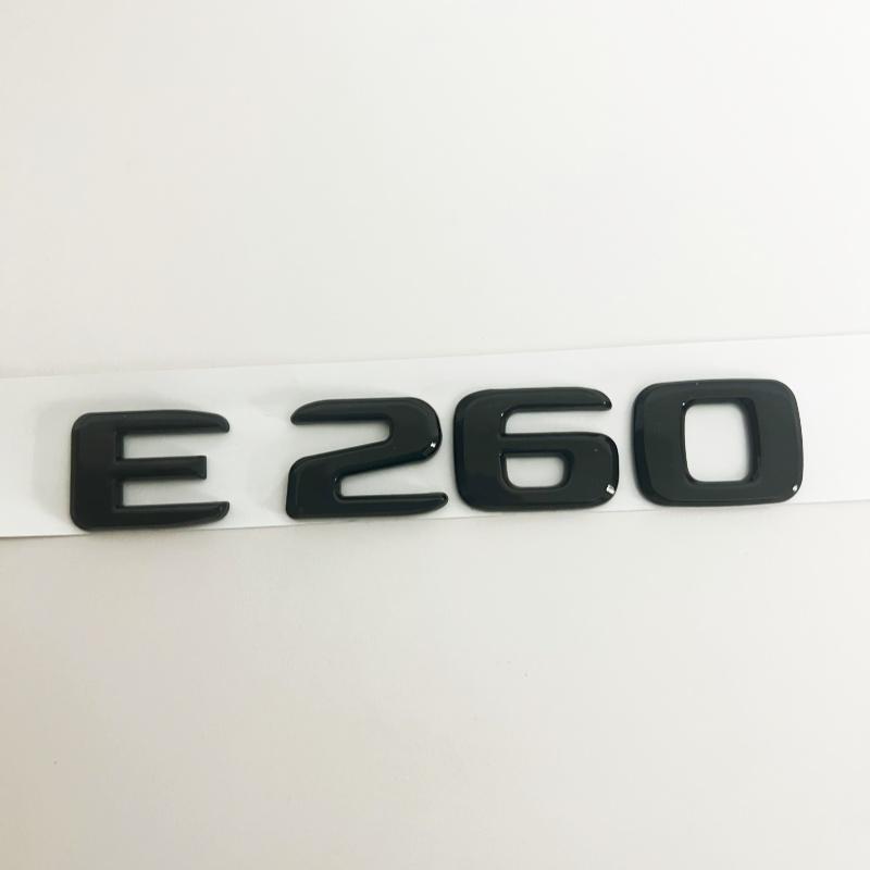Black Silve Letters E200 E260 E300 E400 E220d E350e E300de 4Matic ABS Emblem for Mercedes Benz W213 Car Trunk Logo Sticker