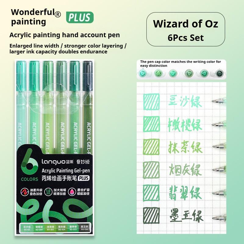 Languo 6/24/36/54/72/90 Colors Acrylic Painting Handbook Pens Multi-Color Gel Pen Student Neutral Pen Writing Marker Stationery