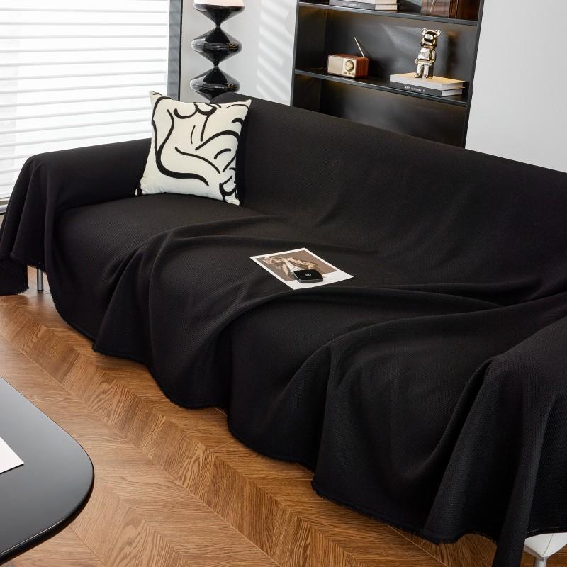 Sofa Cover Waterproof Slipcover Four Seasons Universal Solid Color Waffle Sofa Cover Blanket