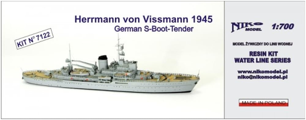 Nico Model 1/700 German S-Boat Torpedo Boat Tender Hermann Von Wissmann 1945 Resin Kit PN07122