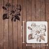 Plastic Reusable Drawing Painting Stencils Templates, for Painting on Scrapbook Fabric Tiles Floor Furniture Wood, Square, Floral Pattern, 300x300mm