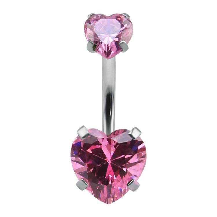 Stylish Crystal Heart Belly Piercing Accessory Stainless Steel Navel Jewelry Elegant Body Decoration for Casual Outfits