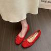 French inner heightening suede ballet single shoes women's shoes new spring and summer bow versatile casual evening shoes