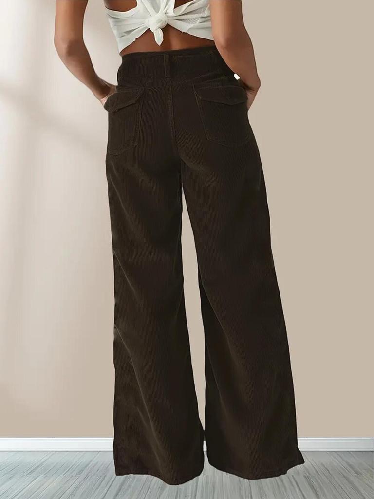 European & American Style High-Waist Slimming Drape Pants - Women's Casual Straight-Leg for Autumn/Winter 2024