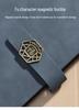 A5 Leather Business Notebook with Logo Printing, Thick Ring Binder & Buckle Closure - Perfect for Office Notes