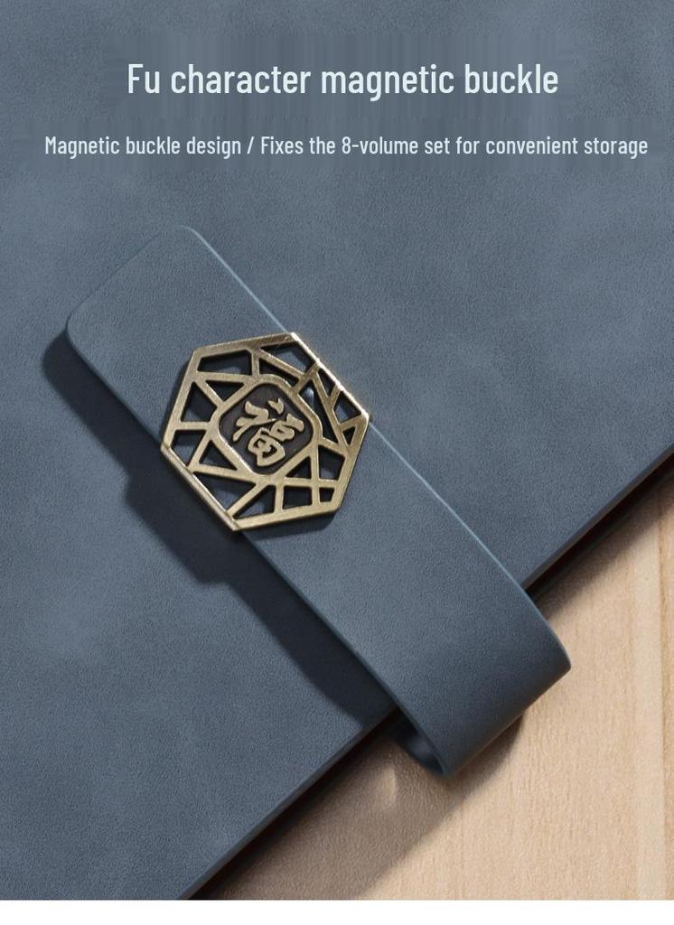 A5 Leather Business Notebook with Logo Printing, Thick Ring Binder & Buckle Closure - Perfect for Office Notes