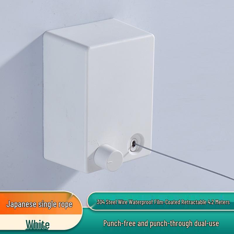 Retractable No-Drill Steel Clothesline for Laundry & Balcony