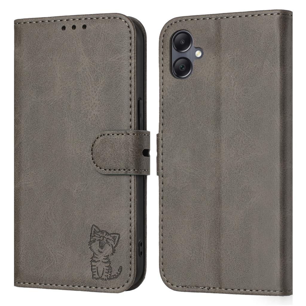 For Samsung Galaxy A07/A06 4G/5G Case Happy Cat Pattern Imprinted Leather Wallet Phone Cover