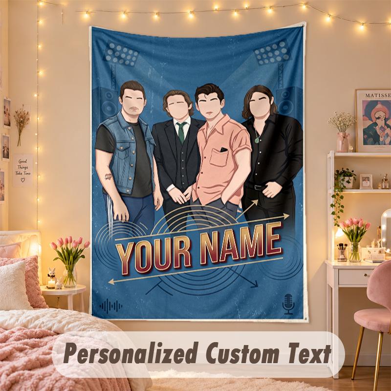 Custom Personalized Tapestry,Arctic Monkeys Print Custom Name Text Wall Art Hanging for Bedroom
