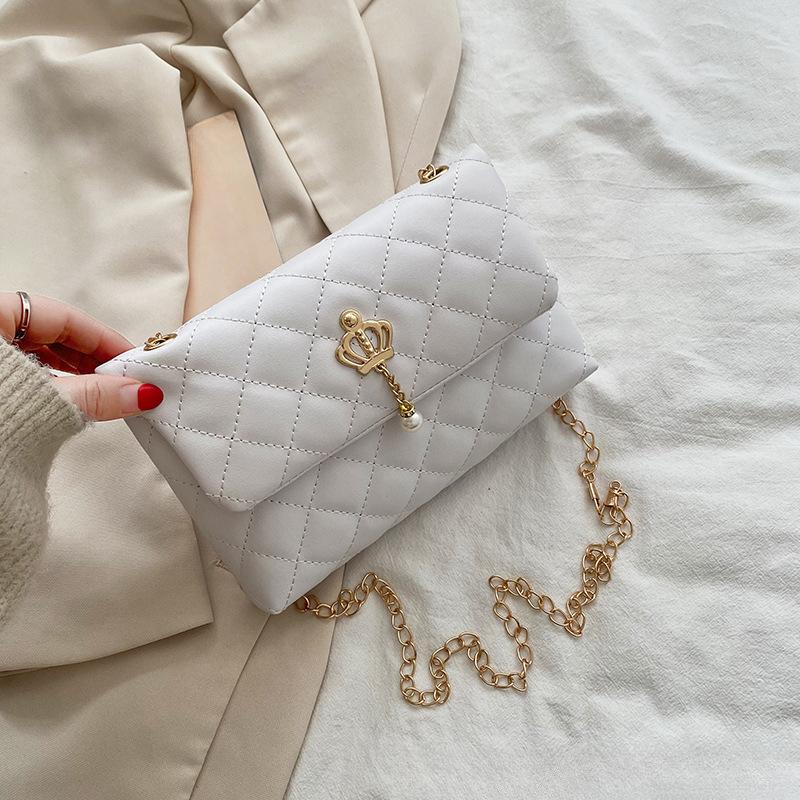 Embroidered Chain Shoulder Bag New Style Bag for Women Generous and Fashionable Simple Square Bag