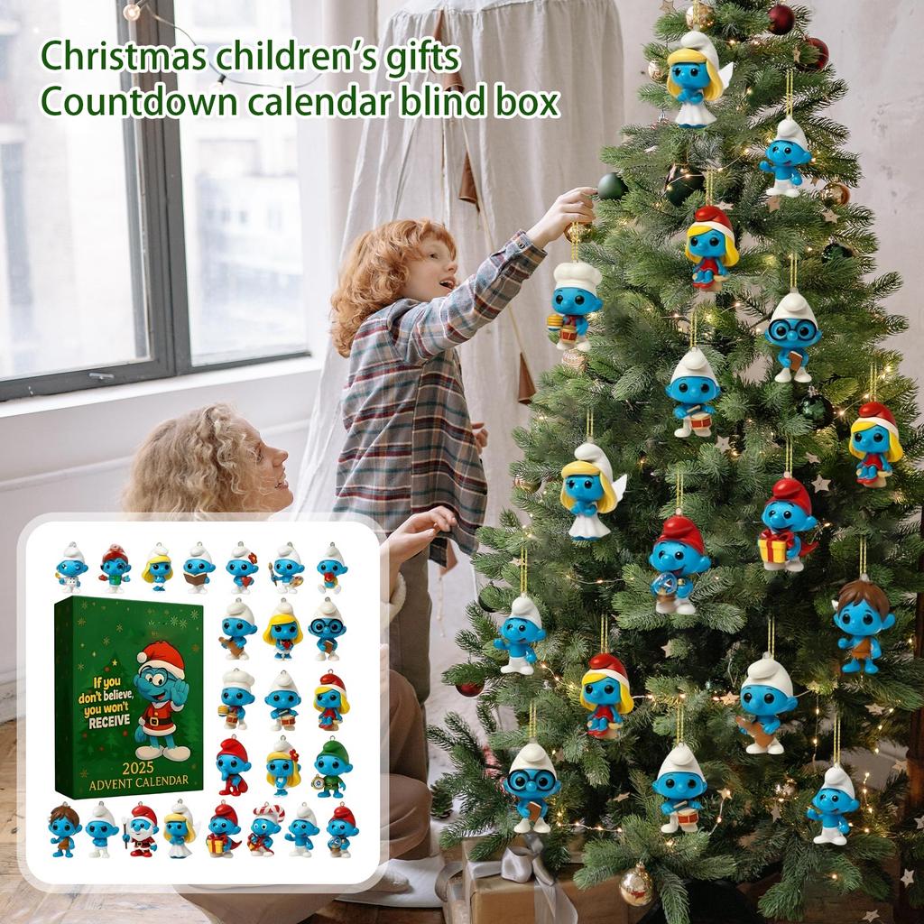 1 Stück 2D Weihnachtsgeschenk Ankunft Festkalender Weihnachtsbaum Dekoration Acryl Anhänger