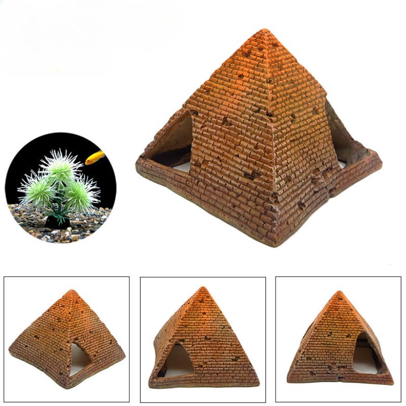 Fish Tank Aquascape Egyptian Pyramid Aquarium Ornament Resin Crafts Aquascape Decorative Ornaments