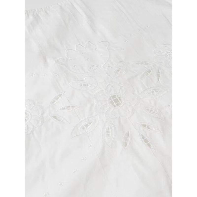 Kaslead New Arrival Women's Clothing Fashion Style Fashion All-Match Cut Out Embroidery Tie-Neck Shirt Tops